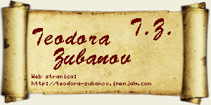 Teodora Zubanov vizit kartica